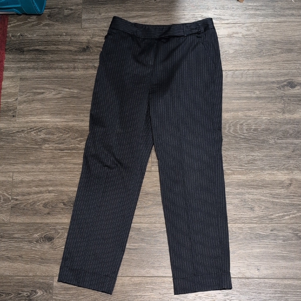 Talbots Womens Charcoal Striped Dress Pants